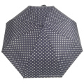 three fold dot pattern print fabric pongee cheap price blue umbrella